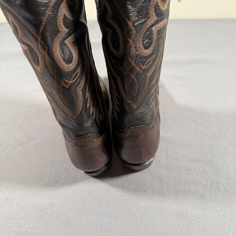 Tony Lama Mens Brown Lizard Skin Western Cowboy Boots 8536 Size 9D - Picture 4 of 7